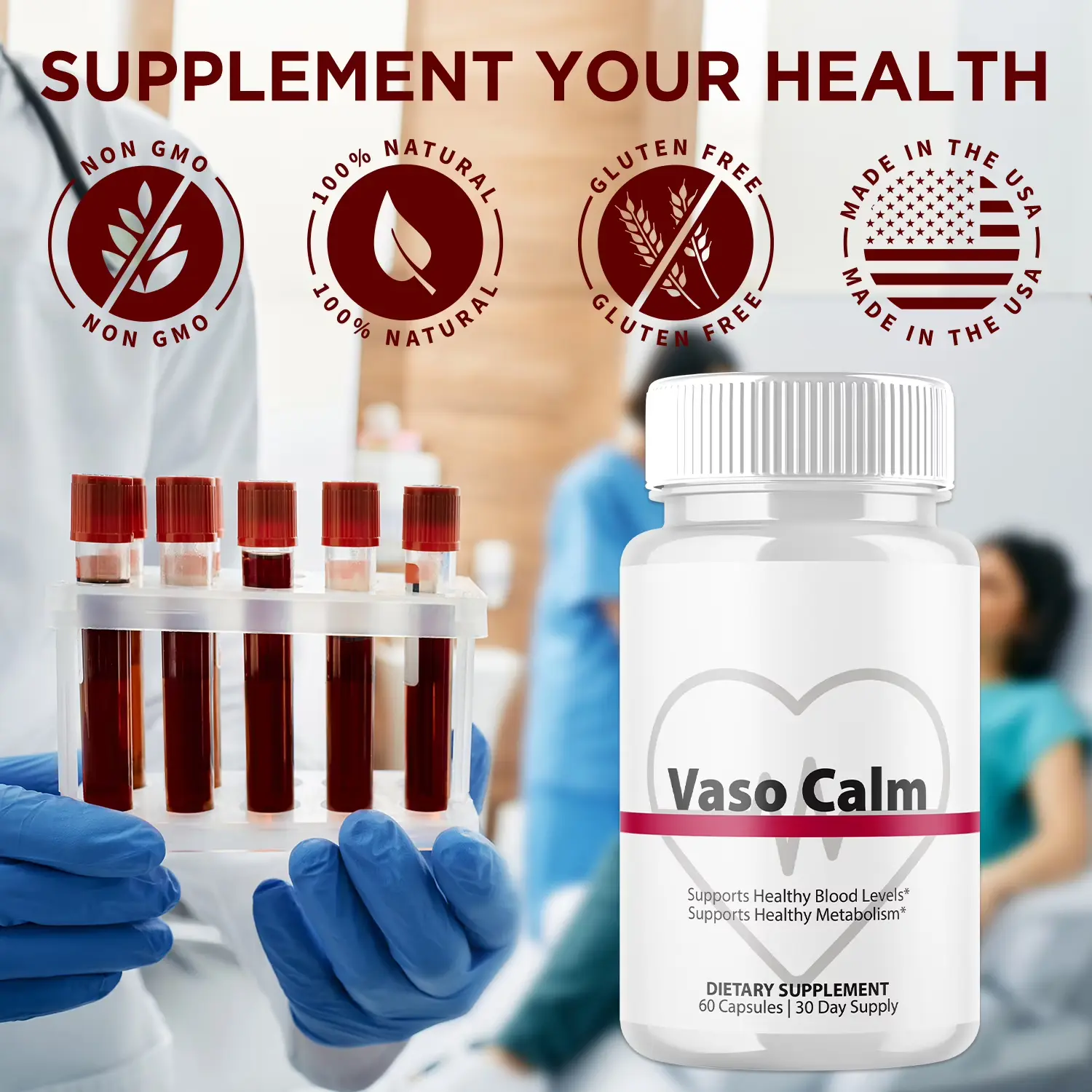 Vaso Calm Natural Blood Pressure Support Supplement